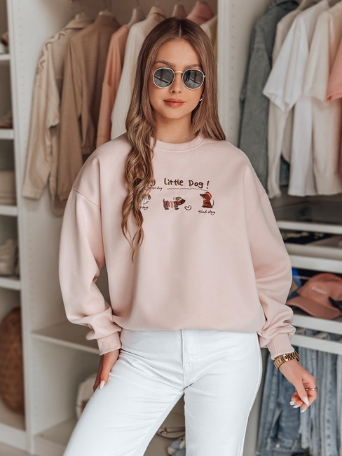 Ženska bluza prevelike velikosti z jazbečarji JAMNIKOVE roza Dstreet BY1497