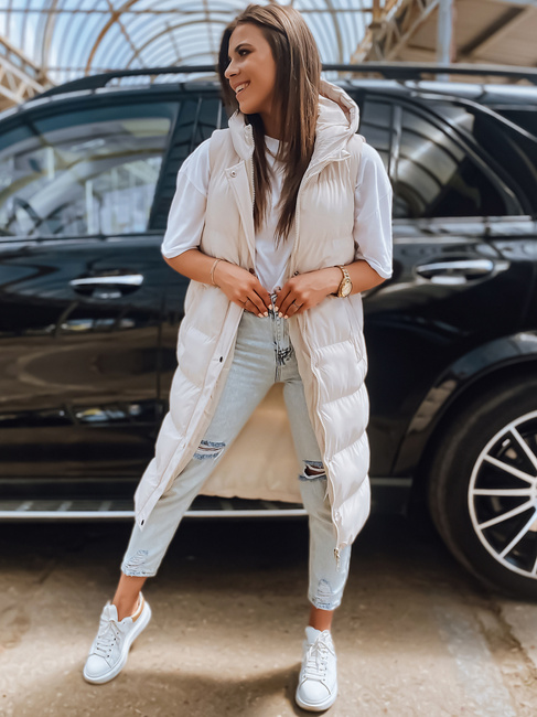 Ženski prešit telovnik ELLA Barva Bež DSTREET TY3033