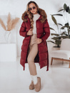 Ženska prešita zimska jakna s krznom STYLEBELLA rdeča Dstreet TY5008