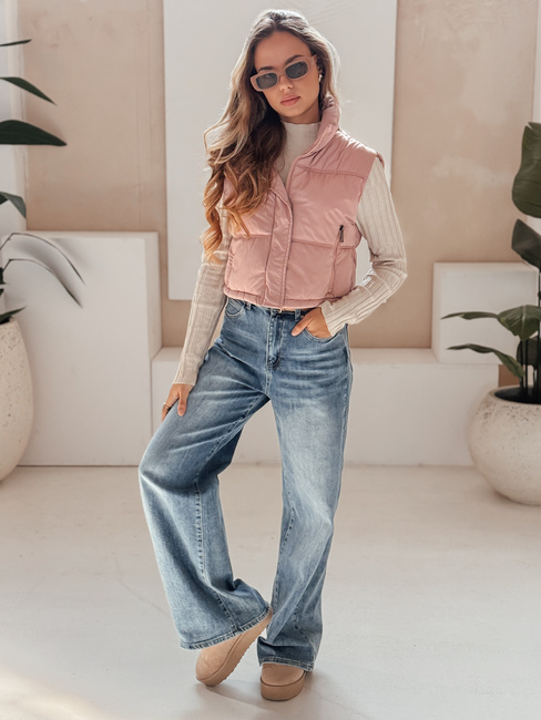 Ženski prešiti roza telovnik Dstreet TY5199