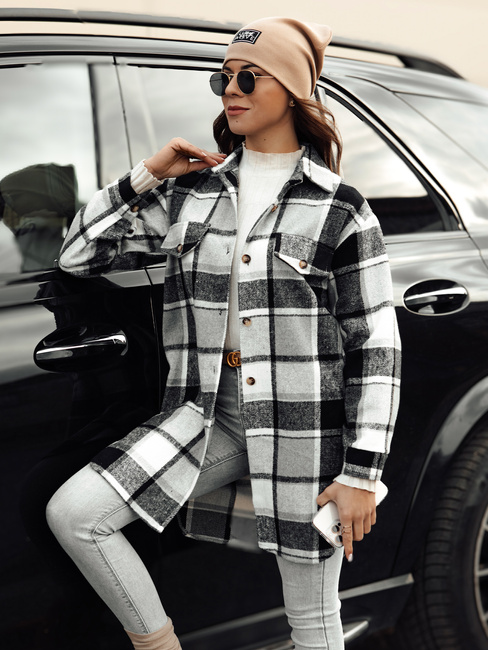 Ženska srajčna jakna PLAIDIFY oversize črna Dstreet TY4752