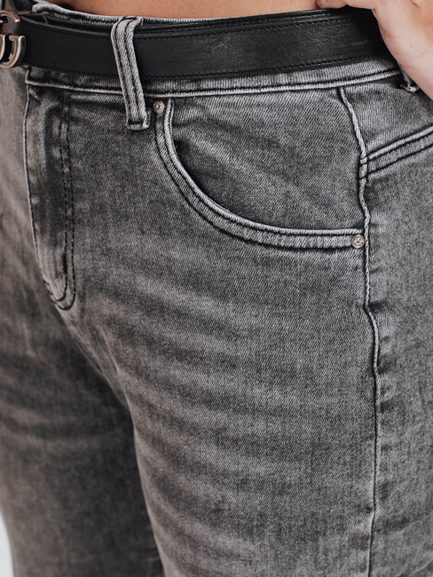 Ženske kavbojke mom fit sive barve Dstreet UY2751