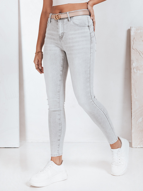 Ženske hlače iz džinsa sive barve Dstreet UY2811