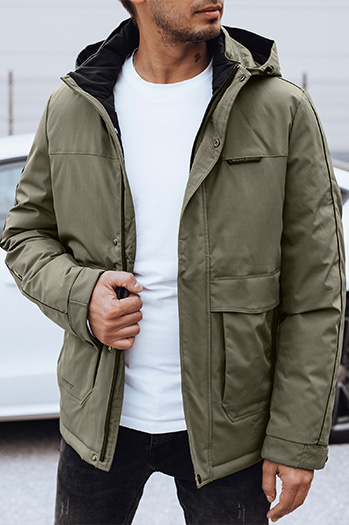 Moška zimska jakna s snemljivo kapuco Dstreet TX4905