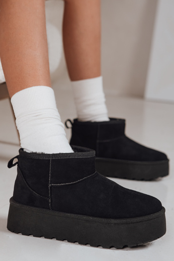 Ženski črni semiš snežni škornji Dstreet ZY1283