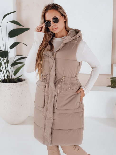 Ženski brezrokavnik LADISA camel Dstreet TY3289