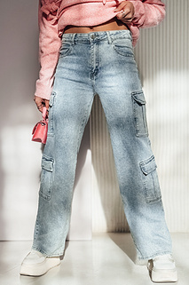 Ženske hlače ARGORAVE cargo baggy denim modre Dstreet UY2226