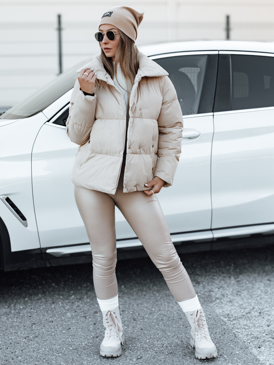 Ženska prešita zimska bunda LARO light beige Dstreet TY4703