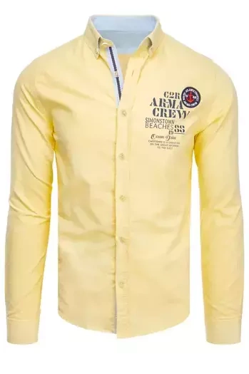 Moška srajca z dolgimi rokavi Barva Rumena  DSTREET DX2246