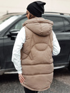 Ženski prešiti telovnik s kapuco VESTICA beige Dstreet TY4780