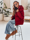 MISSFROST ženska prešita jakna s kapuco bordo barve Dstreet TY4960
