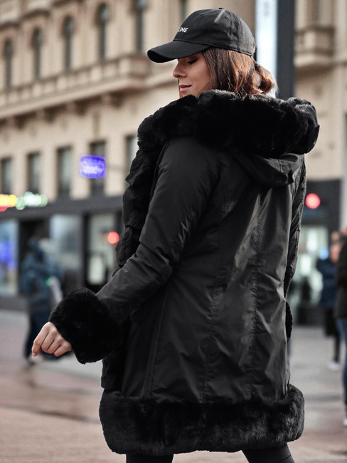 Ženska jakna s krznom FURRWINT black Dstreet TY4772