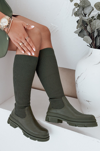 Ženski zeleni škornji Dstreet ZY1013