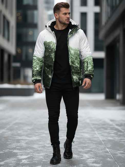 Moška zimska smučarska jakna zelena Dstreet TX5126