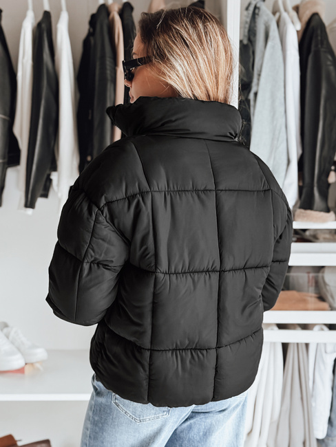 Ženska zimska kratka prešita jakna VIBEGIRL black Dstreet TY4948