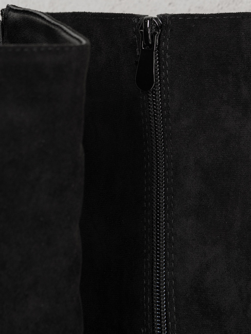 Ženski semiš črni škornji Dstreet ZY1337