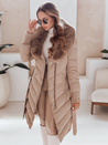 Ženska zimska jakna, prešita s krznom camel Dstreet TY5077