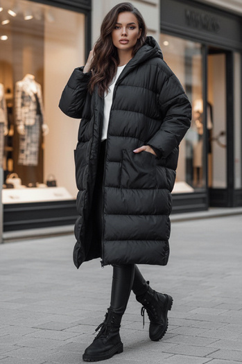 Ženska zimska bunda s kapuco ANNIKA black Dstreet TY4541z