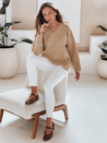 amski pulover z V-izrezom VERALIA camel Dstreet MY2518
