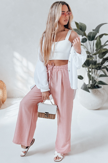 Ženske široke hlače MILLIVIO roza Dstreet UY2663