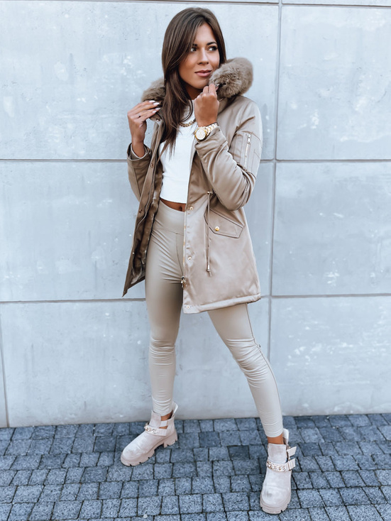 Ženska zimska jakna parka GODDESS beige Dstreet TY3868