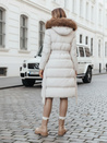 Ženska prešita zimska jakna s krznom STYLEBELLA white Dstreet TY4610