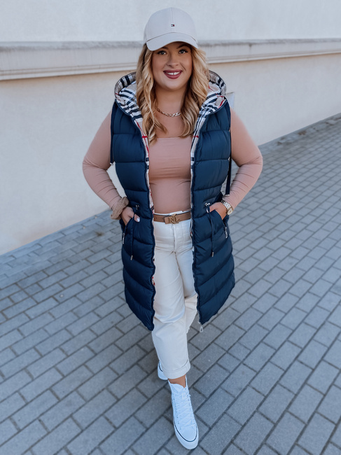 Ženski brezrokavnik KERIS temno-modra Dstreet TY2926