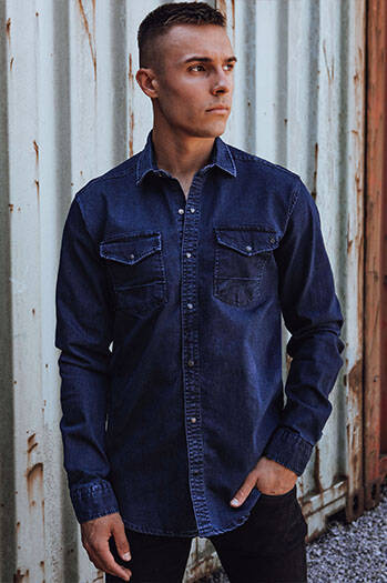 Moška mornarsko modra majica iz džinsa Dstreet DX2587