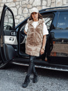 Ženski krznen jopič ASHTON camel Dstreet TY4544