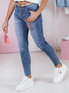 Ženske jeans hlače DENIMFIT mornarsko modre barve Dstreet UY2363