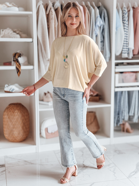 Ženska bluza prevelike velikosti z obeskom LUZVIA beige Dstreet RY2773