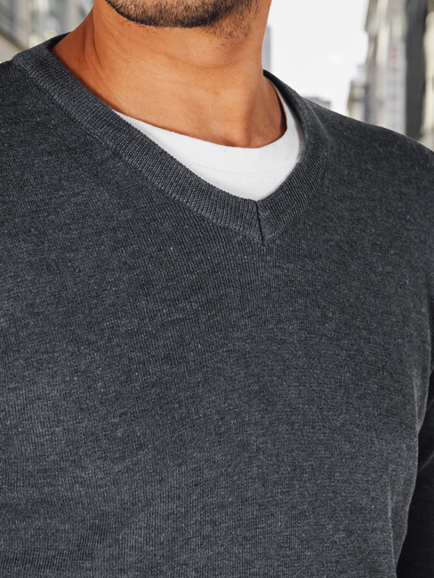 Moški svetlo siv pulover z vratom Dstreet WX2316