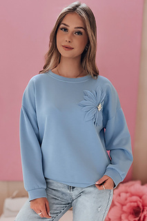 Ženska bluza velikosti oversize FLORINE modra Dstreet RY2764