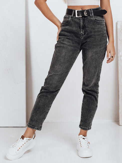 Ženske kavbojke mom fit black Dstreet UY2740