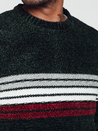 Moški črtast zelen pulover Dstreet WX2280