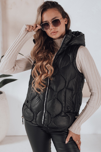 Ženski prešiti telovnik s kapuco MISSVEST black Dstreet TY5018