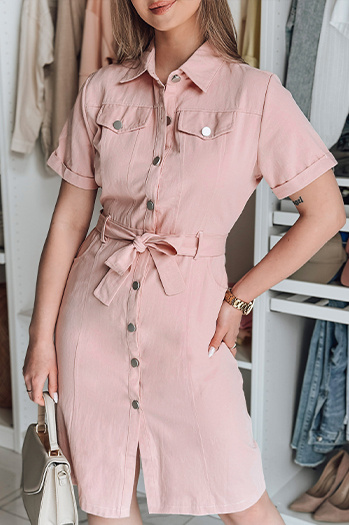 LOVE ME MIDI midi srajčna obleka roza Dstreet EY2593