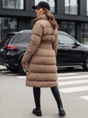 Ženska zimska dolga prešita jakna FABWARM beige Dstreet TY4621