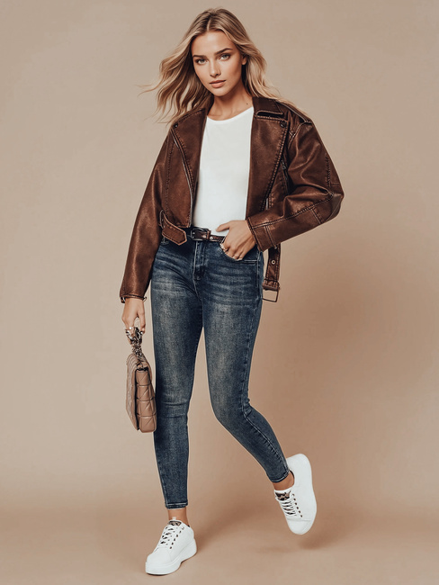 Ženske hlače SKINNYJEAN iz džinsa s pasom mornarsko modra Dstreet UY2328