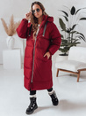 Ženska zimska dolga prešita jakna COZYSEASON maroon Dstreet TY4955