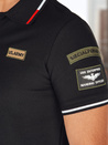 Moška polo majica z našitki črna Dstreet PX0632