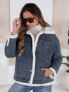 Ženska zimska jakna iz džinsa z ovčjo kožo modra Dstreet TY5172