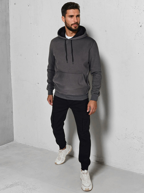 Moška osnovna majica s kapuco v grafitni barvi Dstreet BX5861