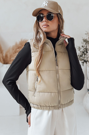 Ženski prešiti telovnik URBANELLE beige Dstreet TY4973