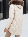 Ženska zimska jakna s krznom ecru Dstreet TY5495