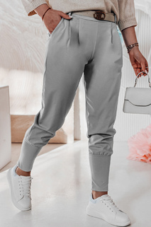 Maslene hlače velikosti onesize s pasom KLASSIA svetlo siva Dstreet UY2417