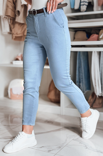 Ženske hlače tankega kroja s pasom TAIRONIK blue Dstreet UY2540