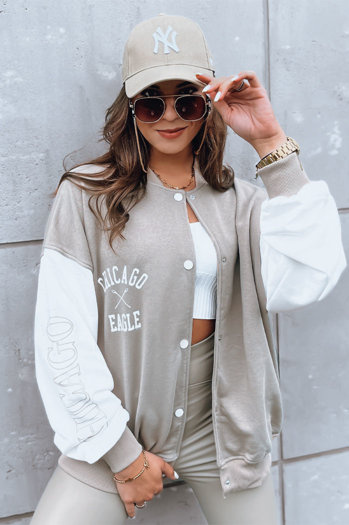 Ženska bomber jakna OLDSCHOOL CHICAGO Barva Temno bež DSTREET BY1209