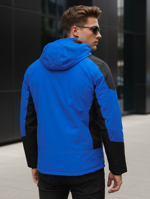 Moška zimska jakna s kapuco modra Dstreet TX5122