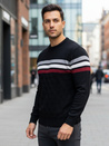 Moški črtasti pulover črne barve Dstreet WX2333